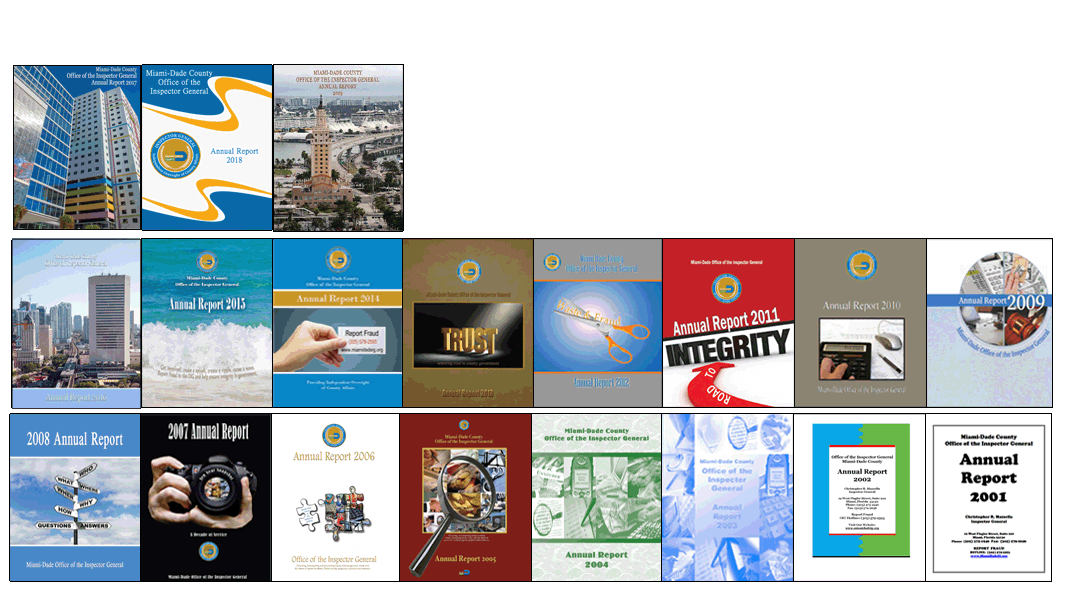 Collage of Our Annual Reports